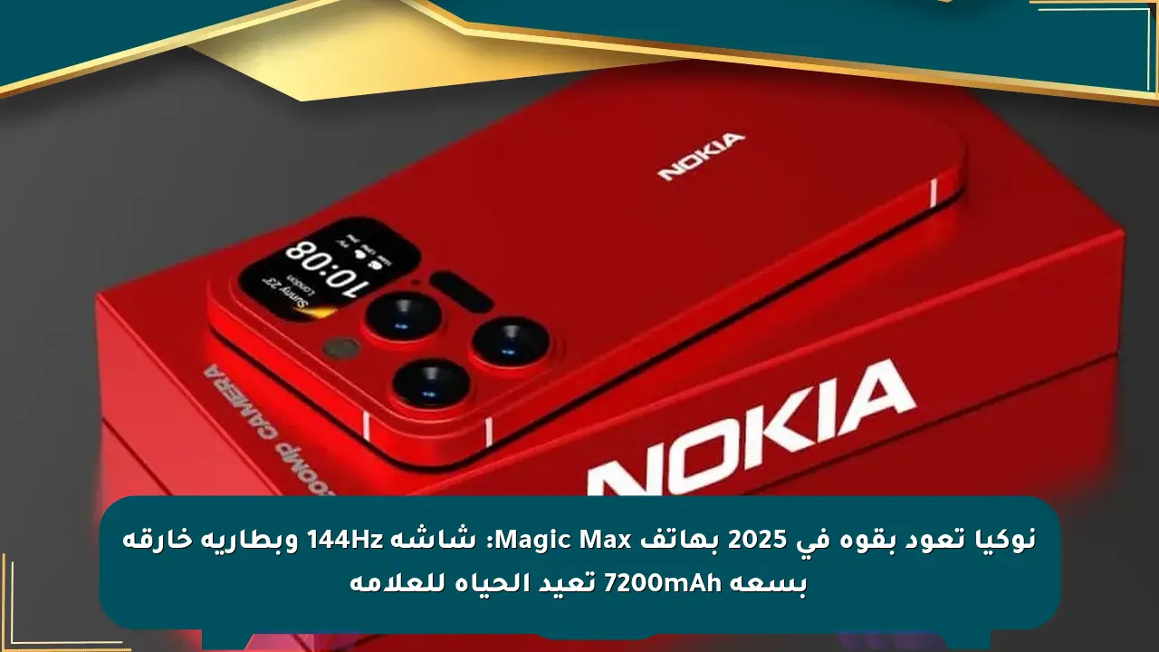 نوكيا تعود بقوة في 2025 بهاتف Magic Max: شاشة 144Hz وبطارية خارقة بسعة 7200mAh تعيد الحياة للعلامة صحيفة المسار الإلكترونية